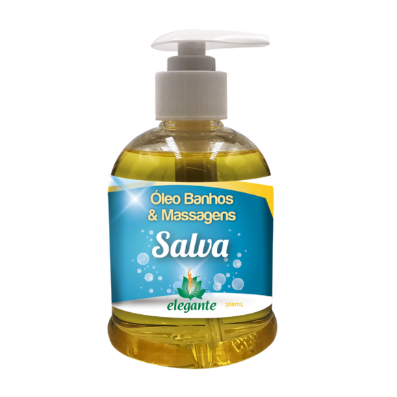 Óleo Banhos e Massagens Salva 300ml - Elegante - Crisdietética