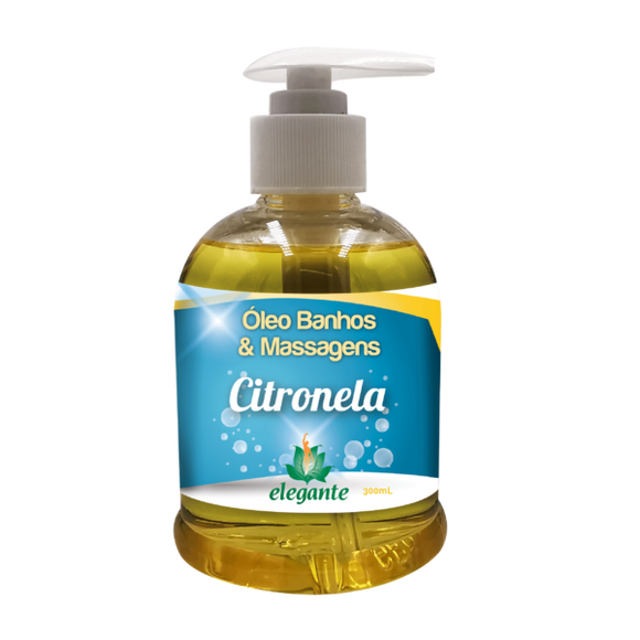 Óleo Banhos e Massagens Citronela 300ml - Elegante - Crisdietética