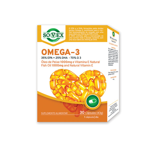 Omega 3 (35 EPA + 25 DHA + 70 Omega) 30 Cápsulas - Sovex - Crisdietética