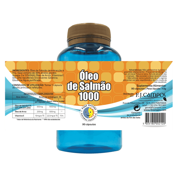 Óleo de Salmão 1000 90 Cápsulas - Pure Nature - Crisdietética