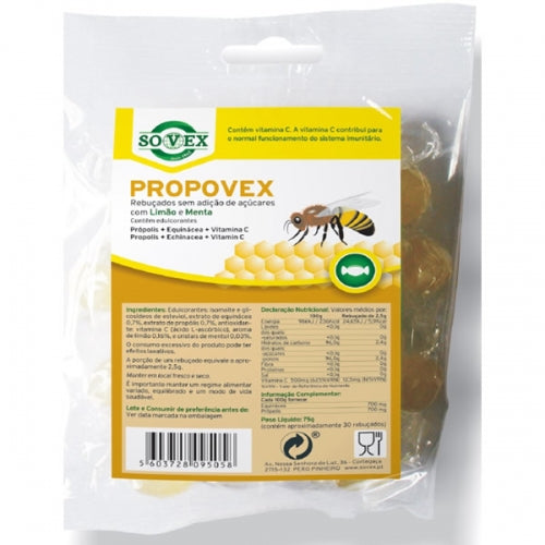 Propovex Rebuçados Limão e Mentol 75g - Sovex - Crisdietética