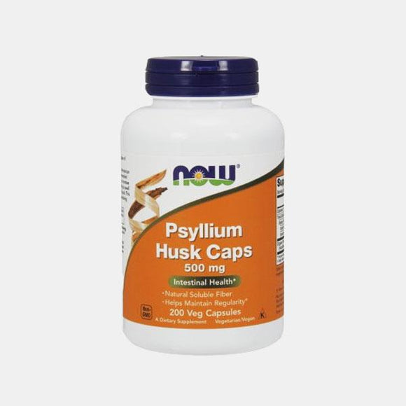 Psyllium Husk 500mg 200 cápsulas - Now - Crisdietética