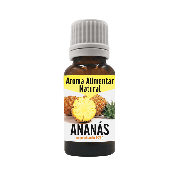 Aroma Alimentar Natural de Ananás 1/200 20ml - Elegante - Crisdietética