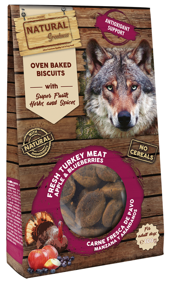 Cão Oven Baked Biscuit Antioxidant Support 100g- Natural Greatness - Crisdietética