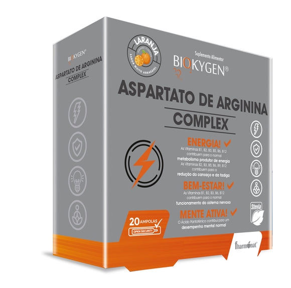 Aspartato de Arginina Complex 20 Ampolas - Biokygen - Crisdietética