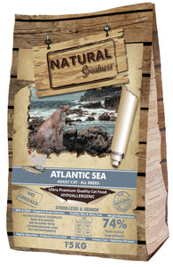 Gato Atlantic Sea Sterilized -Senior e Adult Cats 1.5kg - Natural Greatness - Crisdietética