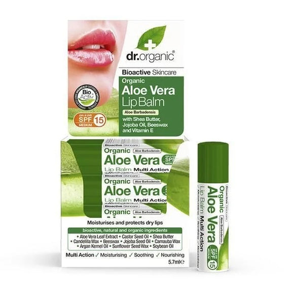 Bálsamo Labial Aloé Vera - Dr.Organic - Crisdietética