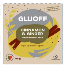 Bolacha de Canela Gengibre Bio 45gr -Gluoff - Crisdietética