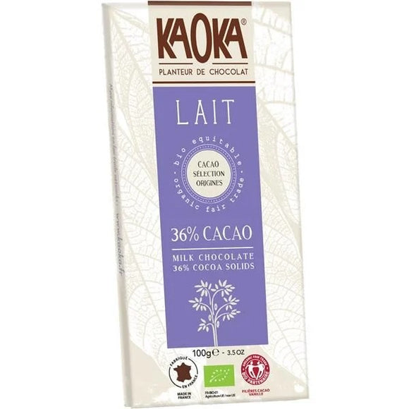 Chocolate ao Leite Fair Trade Biológico 100g - Kaoka - Crisdietética