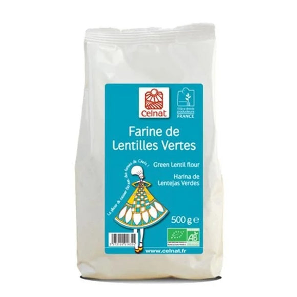 Farinha de Lentilhas Verdes 500g - Celnat - Crisdietética