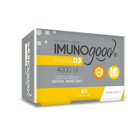 Imunogood Vitamina D3 4000UI 60 Cápsulas - Biokygen - Crisdietética