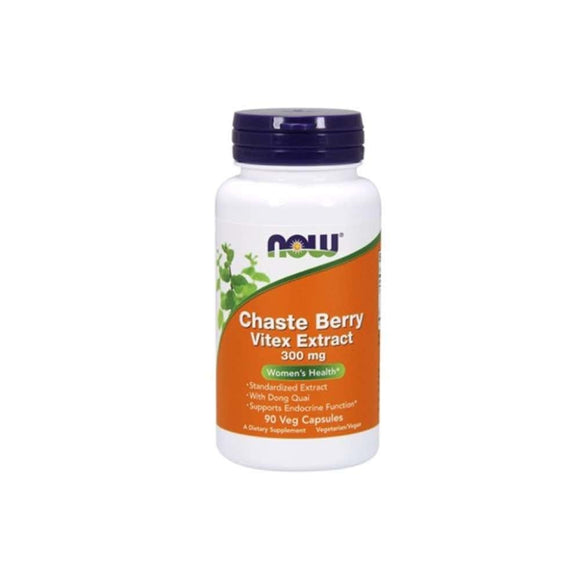 Chaste Berry Vitex Extract 300mg 90 cápsulas - Now - Crisdietética