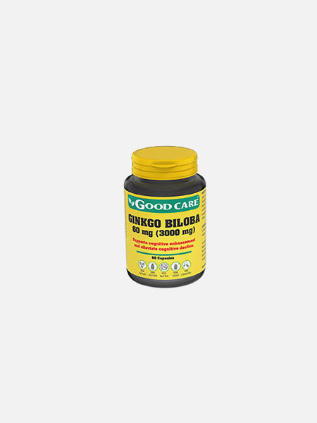 Ginkgo Biloba 60mg 3000mg 60 cápsulas - Good Care - Crisdietética