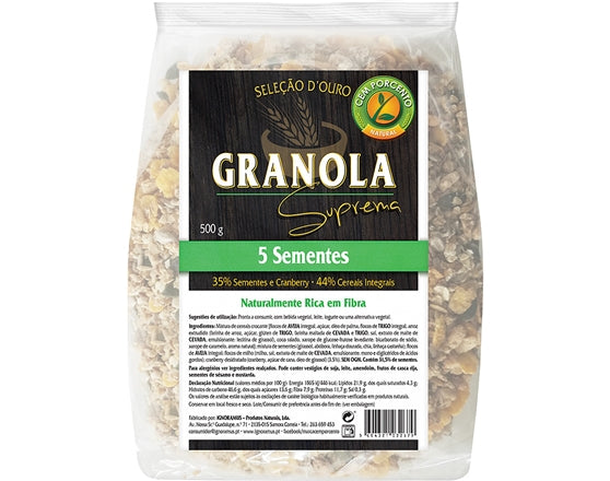 Granola Suprema 5 Sementes 500G - Cem Porcento - Crisdietética