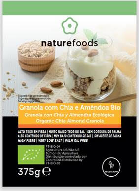 GRANOLA COM CHIA E AMÊNDOA BIO 375 G- NATUREFOODS - Crisdietética