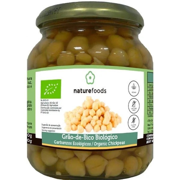 Grão de Bico Cozido Biológico 350g - Naturefoods - Crisdietética