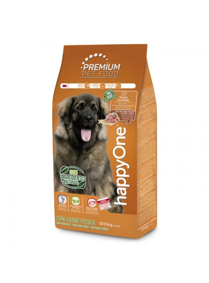 happyOne PREMIUM Cão Raças Grandes 15kg - Crisdietética