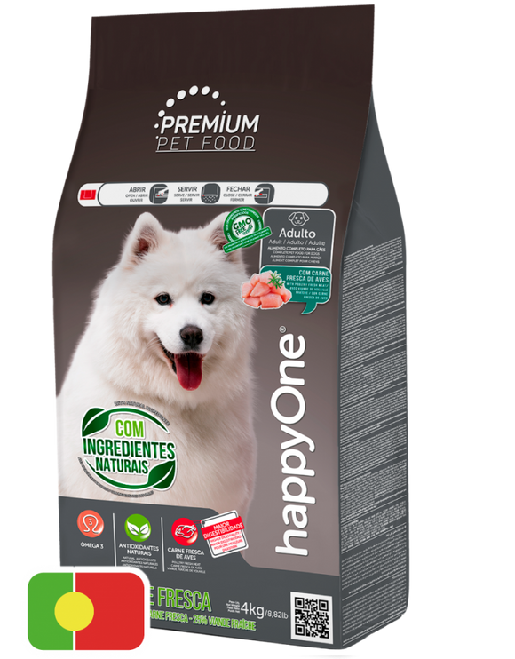 happyOne PREMIUM Cão Adulto Carne Fresca 4kg - Crisdietética