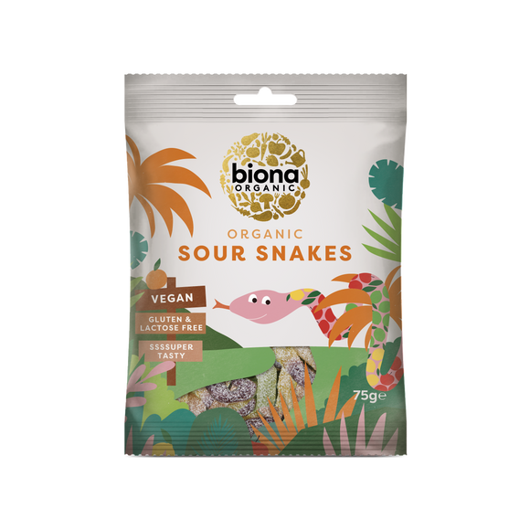 Gomas Bio Ácidas Açucaradas Cobras 75gr - Biona - Crisdietética