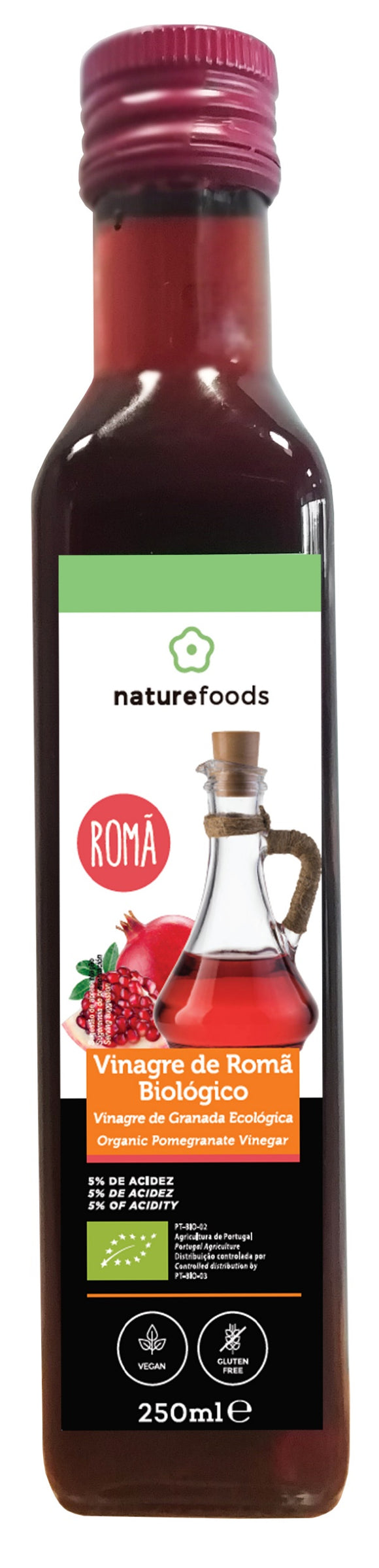 VINAGRE ROMÃ BIO 250ML - NATUREFOODS - Crisdietética