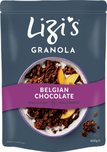 GRANOLA FLOCOS DE AVEIA C/CHOCOLATE PRETO BELGA 400GR -LIZIS - Crisdietética