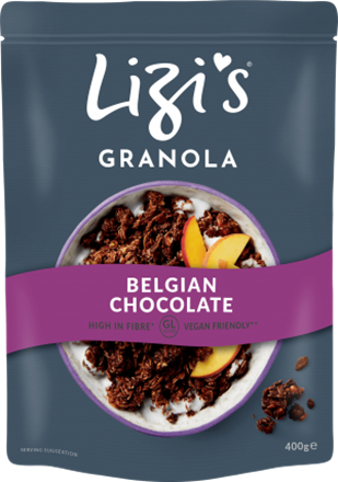 GRANOLA FLOCOS DE AVEIA C/CHOCOLATE PRETO BELGA 400GR -LIZIS - Crisdietética