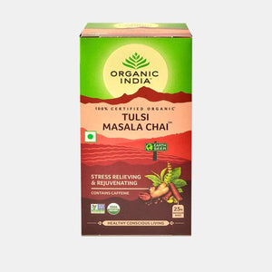 Infusão Bio Tulsi Masala Chai 25 Saquetas - Organic India - Crisdietética