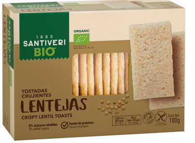 Tostas com Lentilhas Biológico 100g - Santiveri - Crisdietética