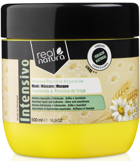 Máscara S/Sal Pro-Loiro Reparação 500ml - Real Natura - Crisdietética