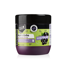 Máscara Super Hair Food Açaí e Linho 500ml - Real Natura - Crisdietética