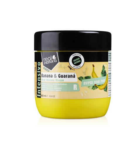 Máscara Super Hair Food Banana e Guaraná 500ml - Real Natura - Crisdietética