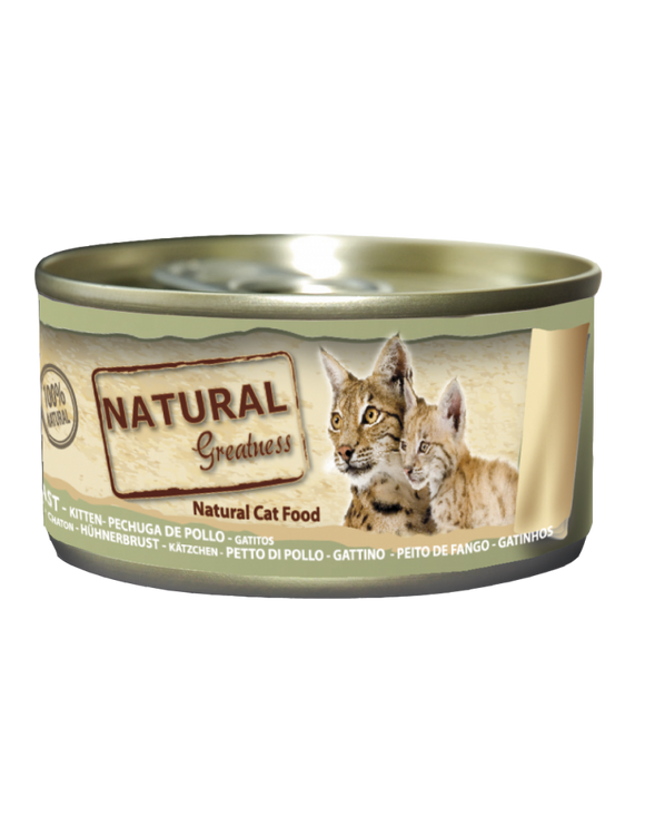 Natural Greatness Ração Húmida Gatos & Gatinhos Peito de Frango 70g - Crisdietética