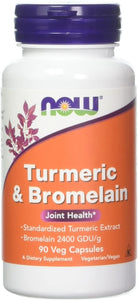 NOW Turmeric & Bromelain 90 cápsulas - Crisdietética