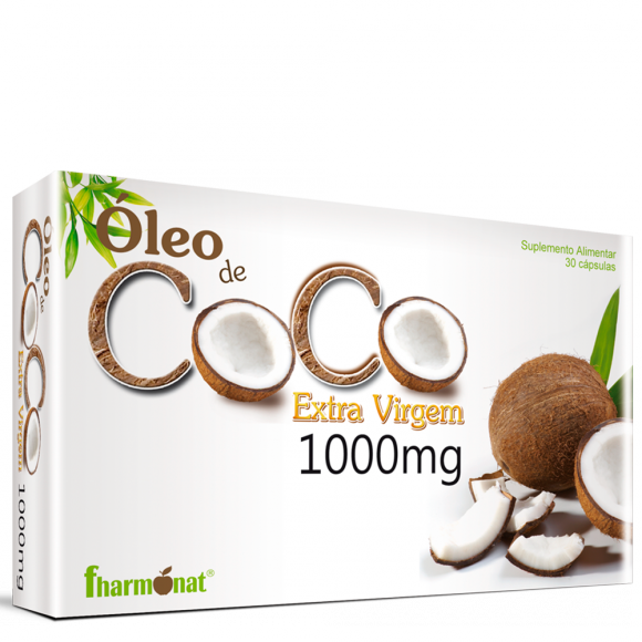 Óleo de Côco Extra Virgem 1000mg 30 Cápsulas - Fharmonat - Crisdietética