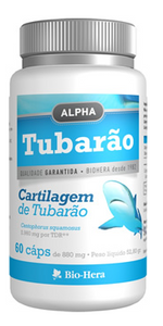 CARTILAGEM DE TUBARAO ALPHA 880MG 60 CÁPSULAS - BIO-HERA - Crisdietética