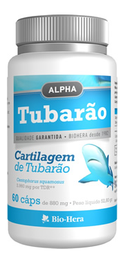 CARTILAGEM DE TUBARAO ALPHA 880MG 60 CÁPSULAS - BIO-HERA - Crisdietética