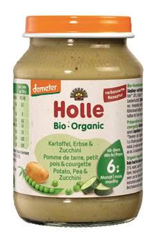 Puré de Batata com Ervilha e Curgette Biológico 190g - Holle - Crisdietética