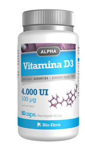 VITAMINA D3 ALPHA 4000UI 60 CÁPSULAS -BIO-HERA - Crisdietética