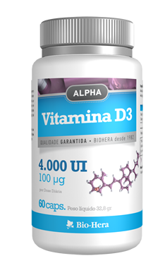 VITAMINA D3 ALPHA 4000UI 60 CÁPSULAS -BIO-HERA - Crisdietética