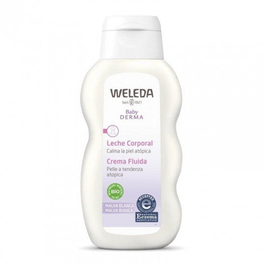 Leite Corporal Baby Derma Malva Branca 200ml - Weleda - Crisdietética